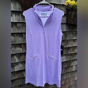 Ibkul mini check zip mock dress NWT size M